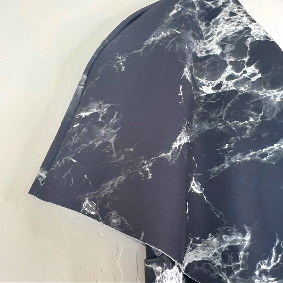 ASOS One Shoulder Black Marble Printed Midi Cocktail Dress Size 8 - Picture 6 of 16